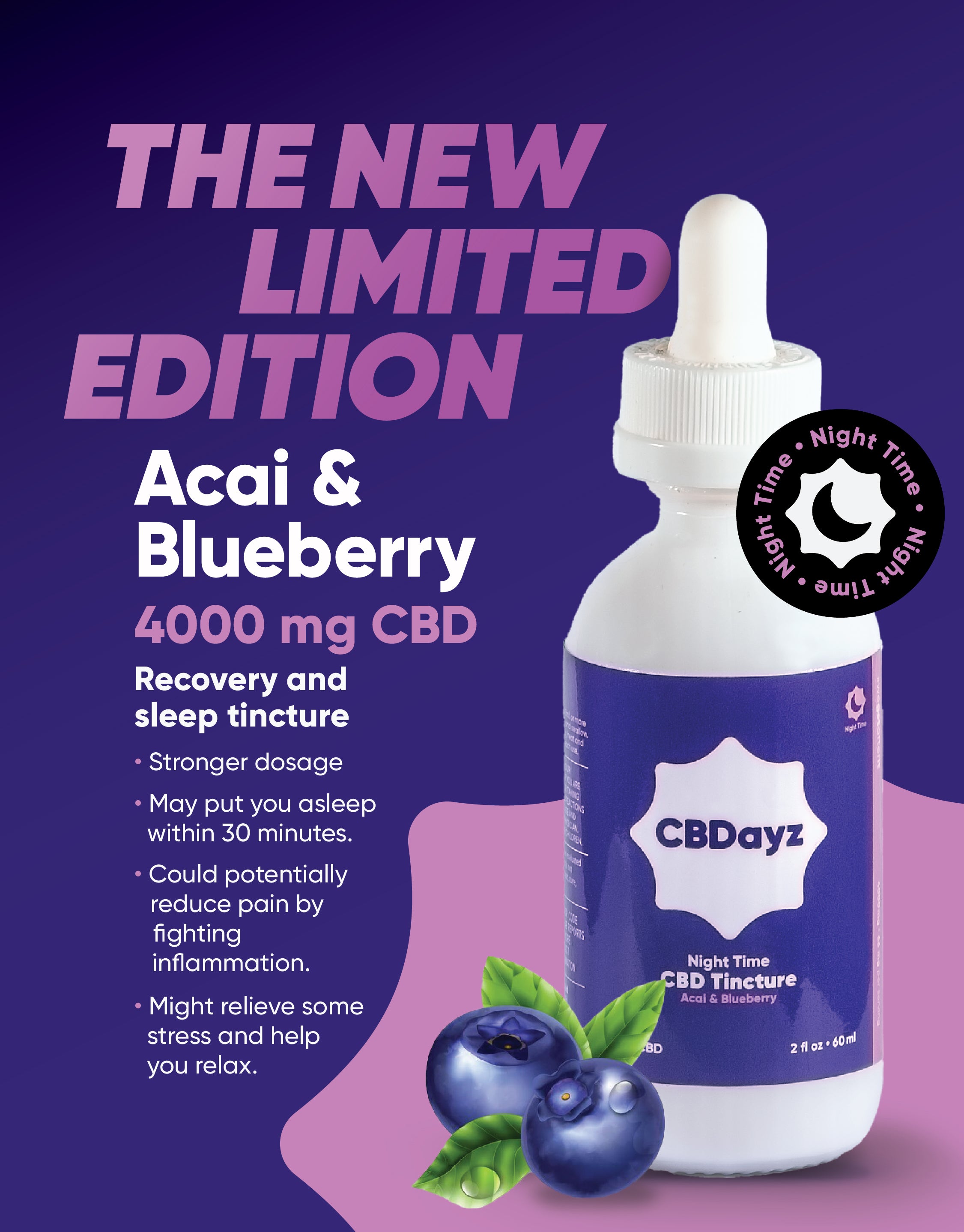 CBDayz -Tincture 4000mg -Night Time