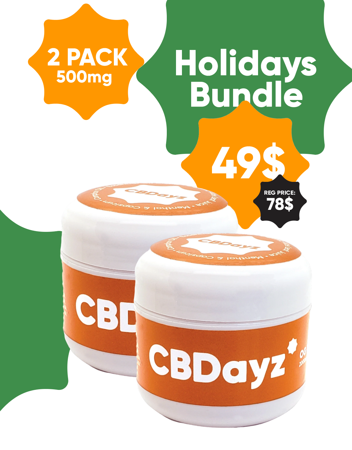CBDayz -OG CBD Muscle Gel 500mg 2 pack