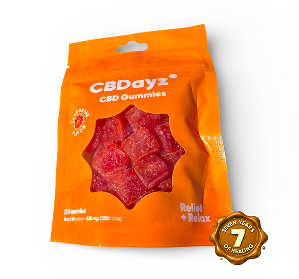 CBDayz Tangerine Relax & Relief CBD Gummies 625mg – CBDayz.com